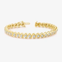 Womens 1/2 CT. T.W. Natural White Diamond 14K Gold Over Silver 7.5 Inch Tennis Bracelet