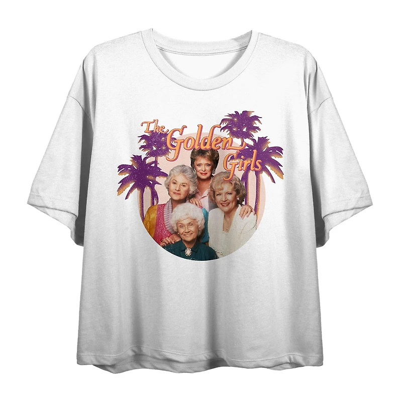 Golden Girls Cropped Tee Womens Juniors Crew Neck Short Sleeve Loose Fit Graphic T-Shirt
