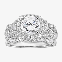 DiamonArt® Womens 2 CT. T.W. White Cubic Zirconia Sterling Silver Bridal Set