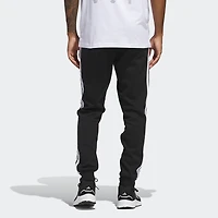 adidas 3 Stripe Mens Cuffed Mid Rise Regular Fit Fleece Active Jogger Pant