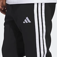 adidas 3 Stripe Mens Cuffed Mid Rise Regular Fit Fleece Active Jogger Pant