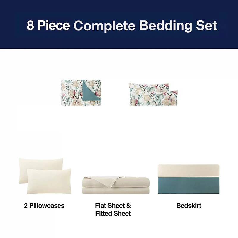 Broadhaven Warrington 8-pc. Reversible Complete Bedding Set with Sheets