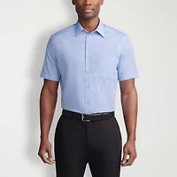 Van Heusen Poplin Mens Regular Fit Easy Care Wrinkle Free Short Sleeve Dress Shirt