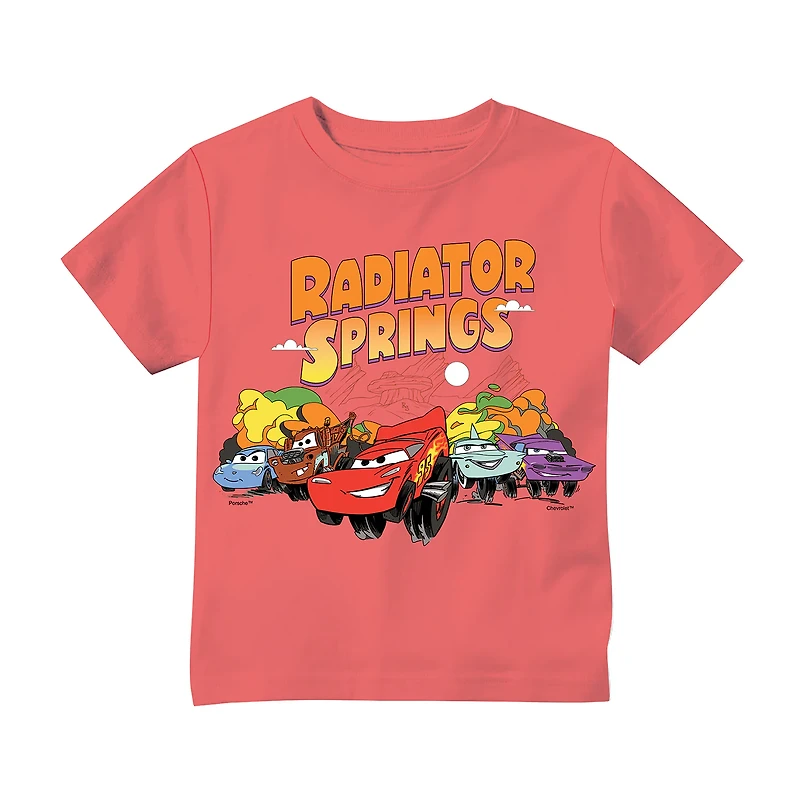Toddler Boys Crew Neck Short Sleeve Regular Fit Cars Graphic T-Shirt