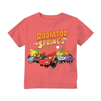 Toddler Boys Crew Neck Short Sleeve Regular Fit Cars Graphic T-Shirt
