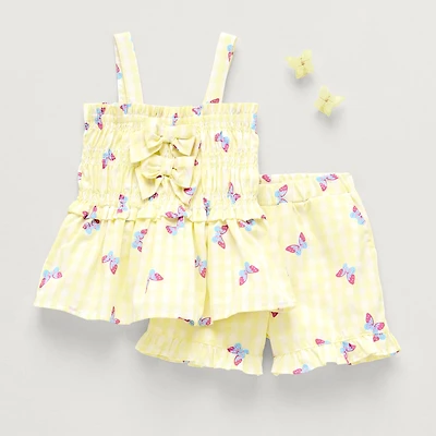 Btween Butterfly Baby Girls 2-pc. Short Set