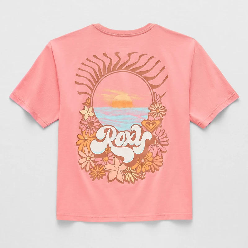 Roxy Big Kid Girls Crew Neck Short Sleeve Regular Fit Graphic T-Shirt