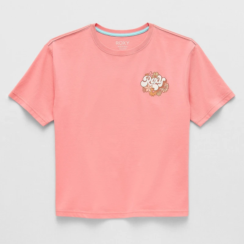 Roxy Big Kid Girls Crew Neck Short Sleeve Regular Fit Graphic T-Shirt