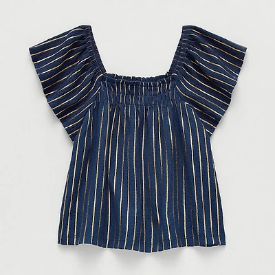 Thereabouts Little & Big Kid Girls Square Neck Short Sleeve Blouse