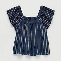 Thereabouts Little & Big Kid Girls Square Neck Short Sleeve Blouse