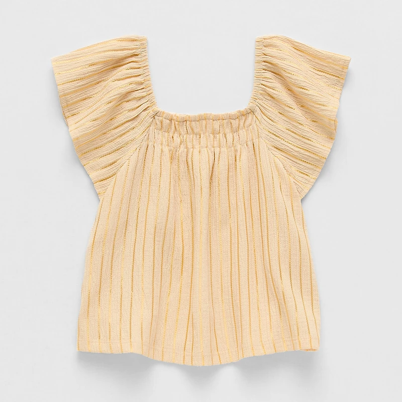 Thereabouts Little & Big Kid Girls Square Neck Short Sleeve Blouse