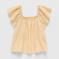 Thereabouts Little & Big Kid Girls Square Neck Short Sleeve Blouse