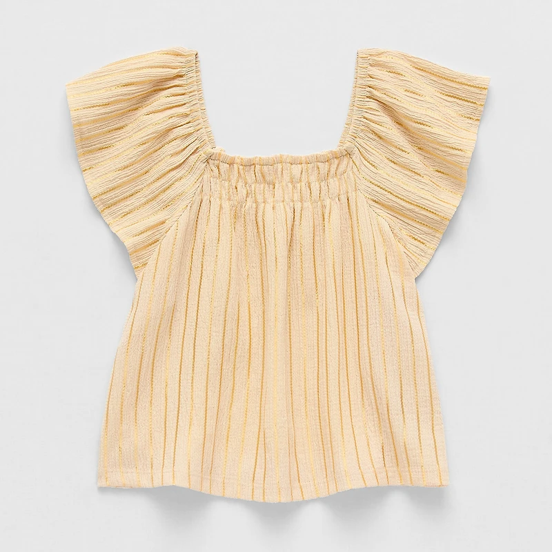 Thereabouts Little & Big Kid Girls Square Neck Short Sleeve Blouse