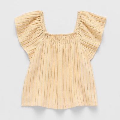 Thereabouts Little & Big Kid Girls Square Neck Short Sleeve Blouse