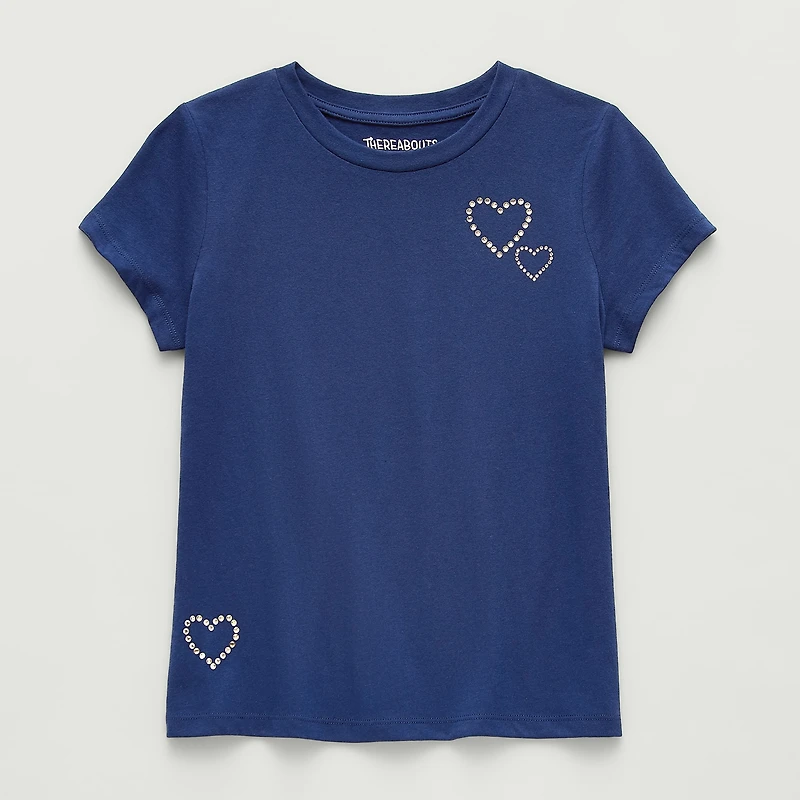Thereabouts Little & Big Kid Girls Round Neck Short Sleeve T-Shirt