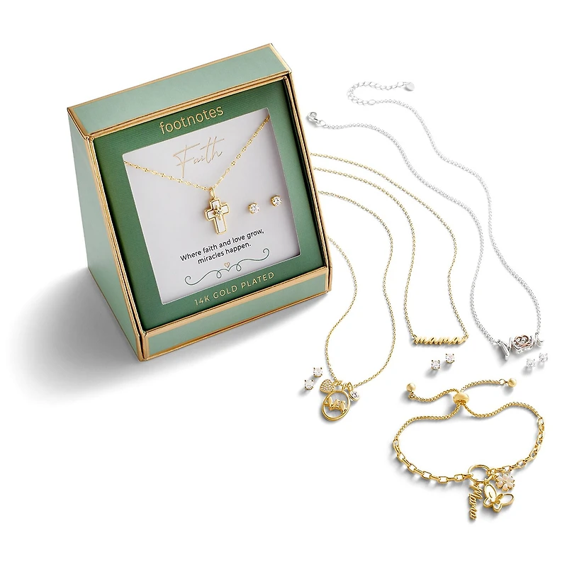 Footnotes Mama Womens White Cubic Zirconia 14K Gold Over Brass Butterfly Flower Bolo Bracelet