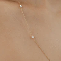 Floating Diamonds (F / Vs2) Womens 14K Gold 24 Inch Cable Chain Necklace