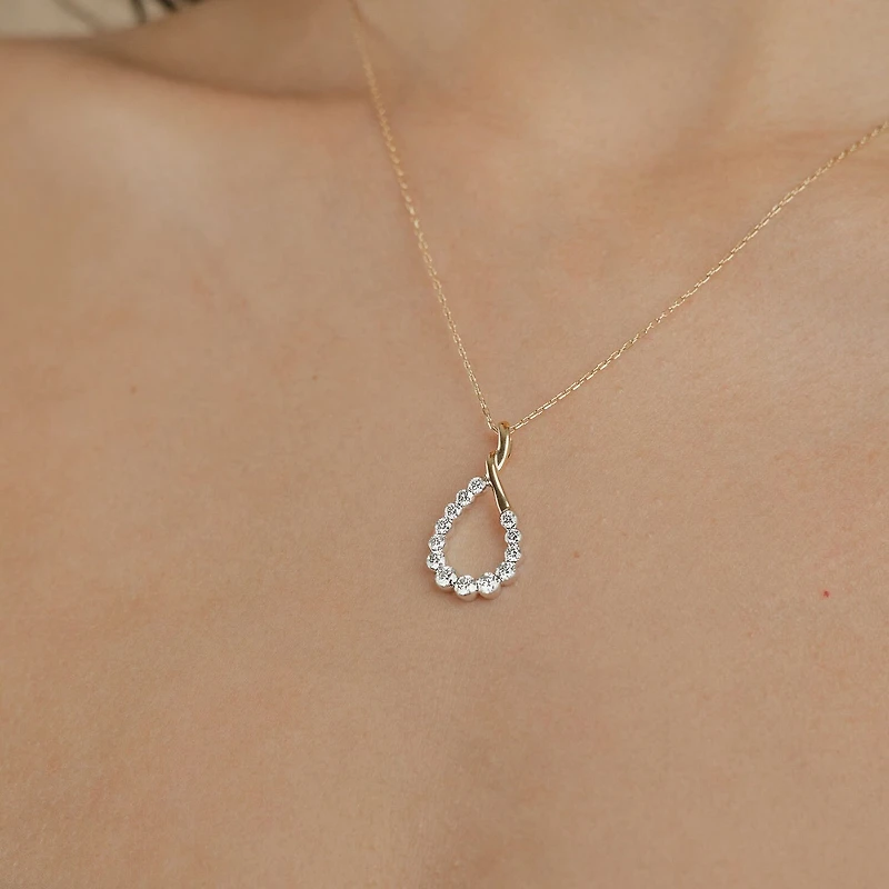 Floating Diamonds (F, Vs2) Womens 1 CT. T.W. Lab Grown White Diamond 14K Gold 18 Inch Pendant Necklace