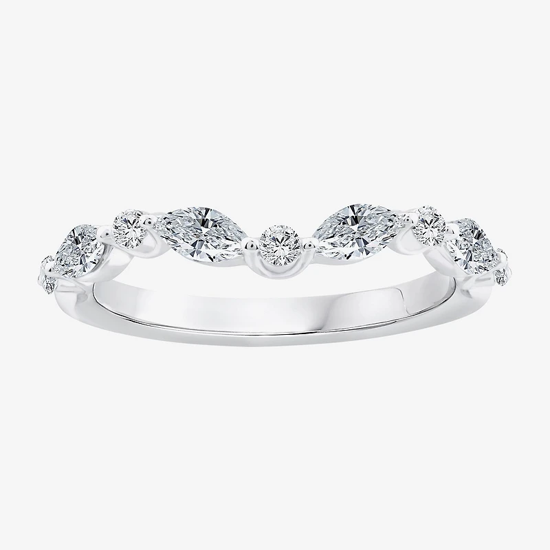 Grown Gorgeous (F / Vs2) Womens 5/8 CT. T.W. Lab White Diamond 14K Gold Marquise Wedding Band