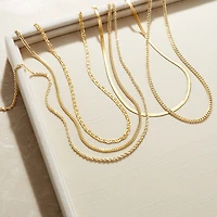Unisex Adult 14K Gold 22 Inch Curb Chain Necklace