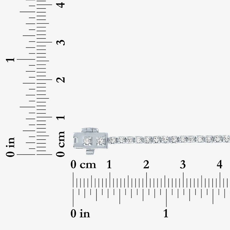 G-H / Si2-I1) Womens 1 CT. T.W. Lab Grown White Diamond Pure Silver Over Brass 7.25 Inch Tennis Bracelet