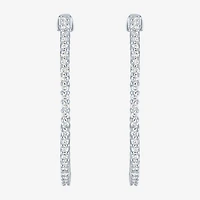 (G-H / Si2-I1) Womens 1 CT. T.W. Lab Grown White Diamond 31mm Hoop Earrings