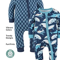 The Peanutshell Boys Scoop Neck Long Sleeve 2-pc. One Piece Pajama