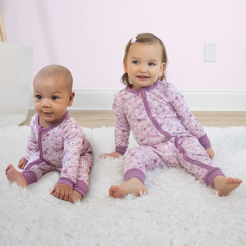 The Peanutshell Girls Scoop Neck Long Sleeve 2-pc. One Piece Pajama