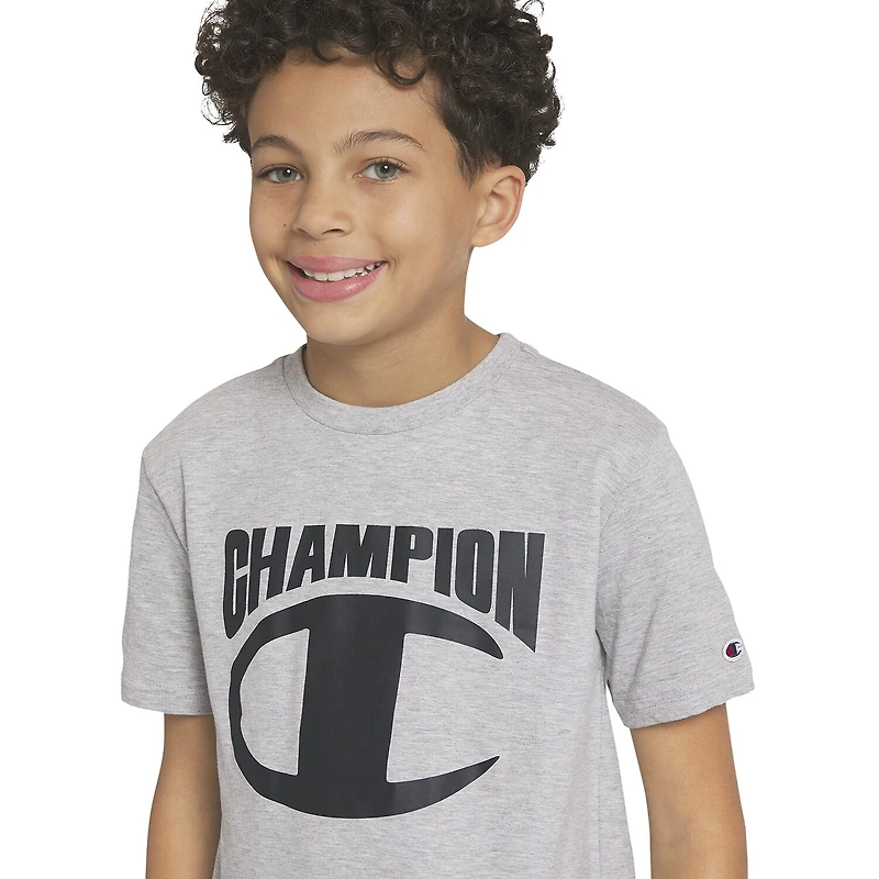 Champion Big Kid Boys Crew Neck Short Sleeve Regular Fit Graphic T-Shirt