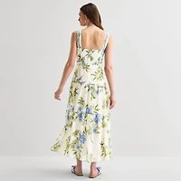 Melonie T Womens Square Neck Sleeveless Maxi Dress