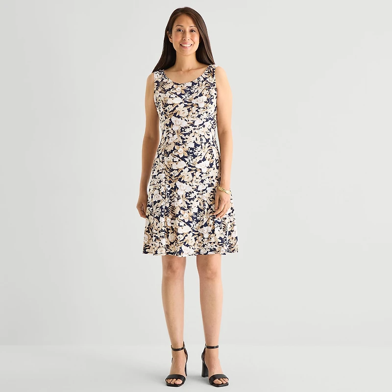 Perceptions Womens Floral Jacket Dress