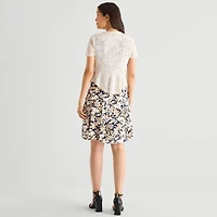 Perceptions Womens Floral Jacket Dress