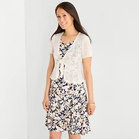 Perceptions Womens Floral Jacket Dress