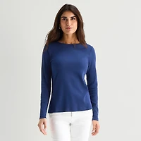 St. John's Bay Womens Tall Crew Neck Long Sleeve T-Shirt