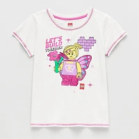 Little & Big Kid Girls Crew Neck Short Sleeve Regular Fit LEGO Graphic T-Shirt
