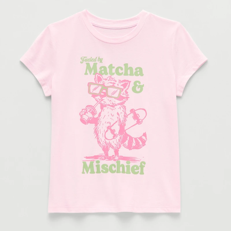 Thereabouts Little & Big Kid Girls Crew Neck Short Sleeve Classic Fit Graphic T-Shirt