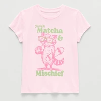 Thereabouts Little & Big Kid Girls Crew Neck Short Sleeve Classic Fit Graphic T-Shirt