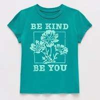 Thereabouts Little & Big Kid Girls Crew Neck Short Sleeve Classic Fit Graphic T-Shirt