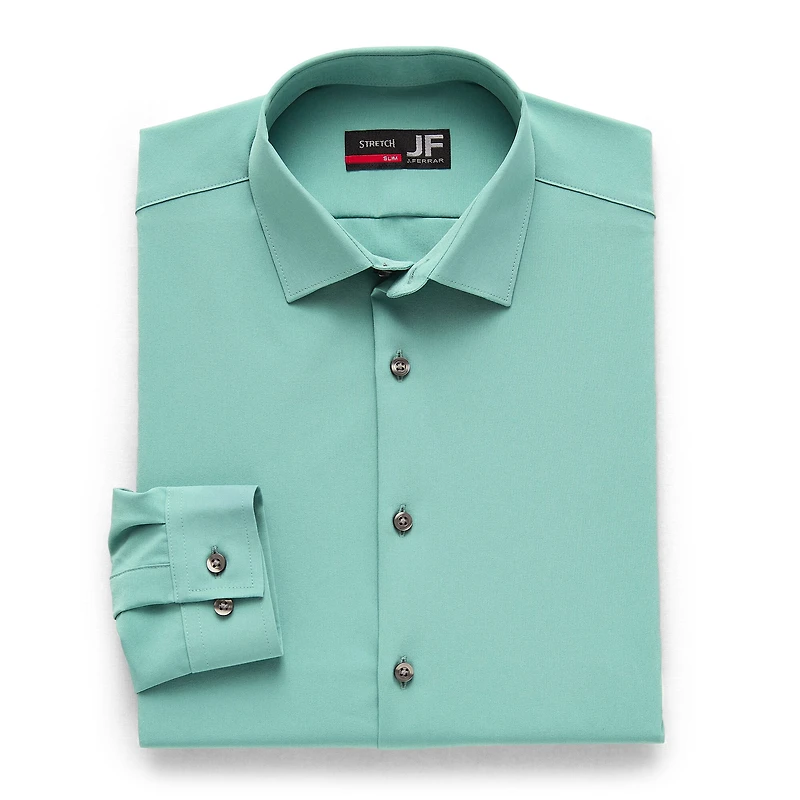 J. Ferrar 360 Stretch Performance Mens Slim Fit Fabric Long Sleeve Dress Shirt
