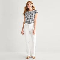 Liz Claiborne Womens Boat Neck Short Sleeve T-Shirt