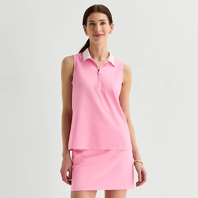 St. John's Bay Womens Sleeveless Quarter-Zip Pullover