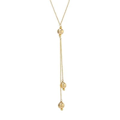 Silver Reflections 24K Gold Over Brass 24 Inch Cable Y Necklace