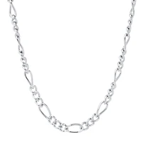 Silver Reflections Pure Silver Over Brass 18 Inch Figaro Chain Necklace