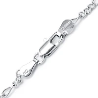 Silver Reflections Pure Silver Over Brass 18 Inch Figaro Chain Necklace