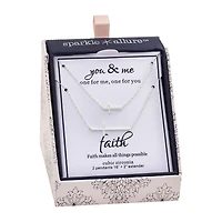 Sparkle Allure Womens Cubic Zirconia Pure Silver Over Brass Cross 2-pc. Necklace Set