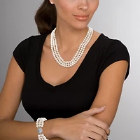 Womens White Cultured Freshwater Pearl Sterling Silver 3-pc. Jewelry Set
