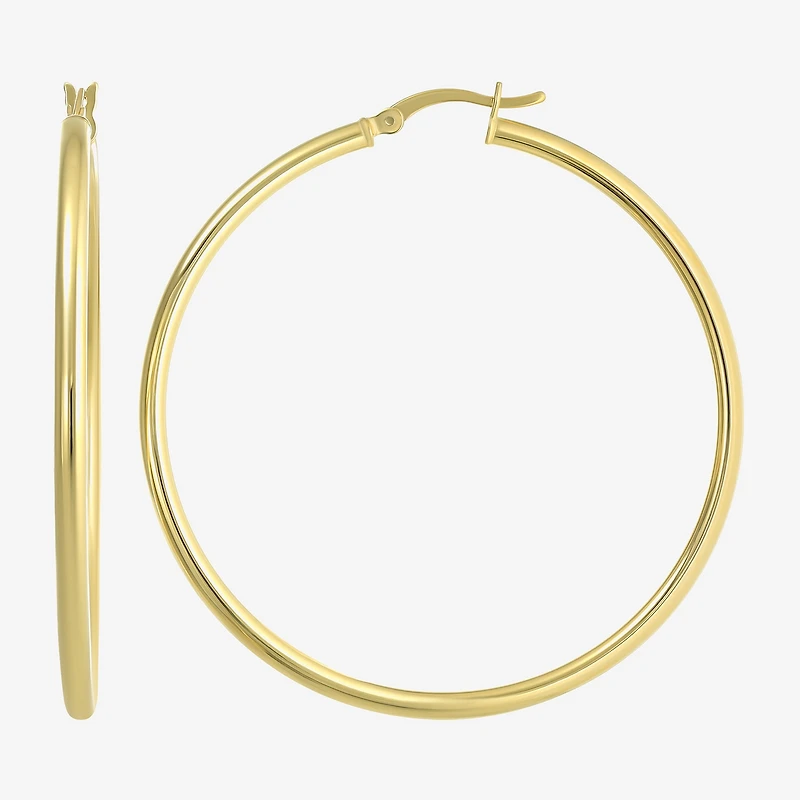 Womens 14K Gold Over Silver 50mm Round Hoop Earrings