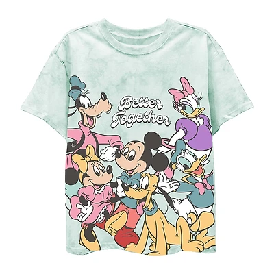 Disney Collection Little & Big Kid Girls Crew Neck Short Sleeve Regular Fit Daisy Duck Donald Goofy Graphic T-Shirt