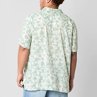 Arizona Mens Short Sleeve Regular Fit Big and Tall Button-Down Shirt