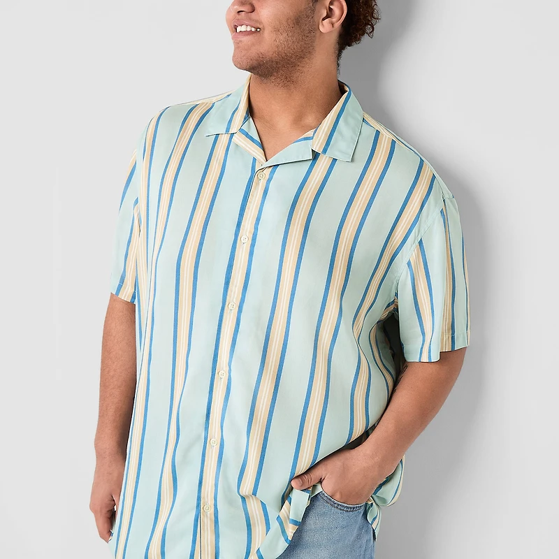 Arizona Mens Short Sleeve Big and Tall Camp Shirt